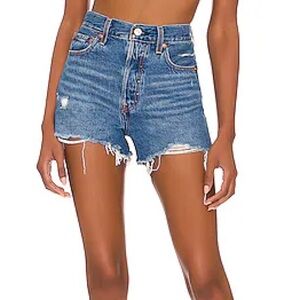 LEVI’s Ribcage Cutoff Blue Denim Jean Shorts